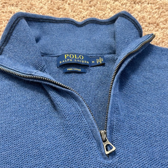 Polo Ralp Lauren Mesh-Knit Quarter-Zip Sweater - Picture 2 of 5